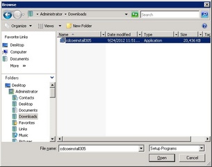 Select the &nbsp;Installer package of CTI Data Connector Enterprise Edition - the name of the package can be different per product and version