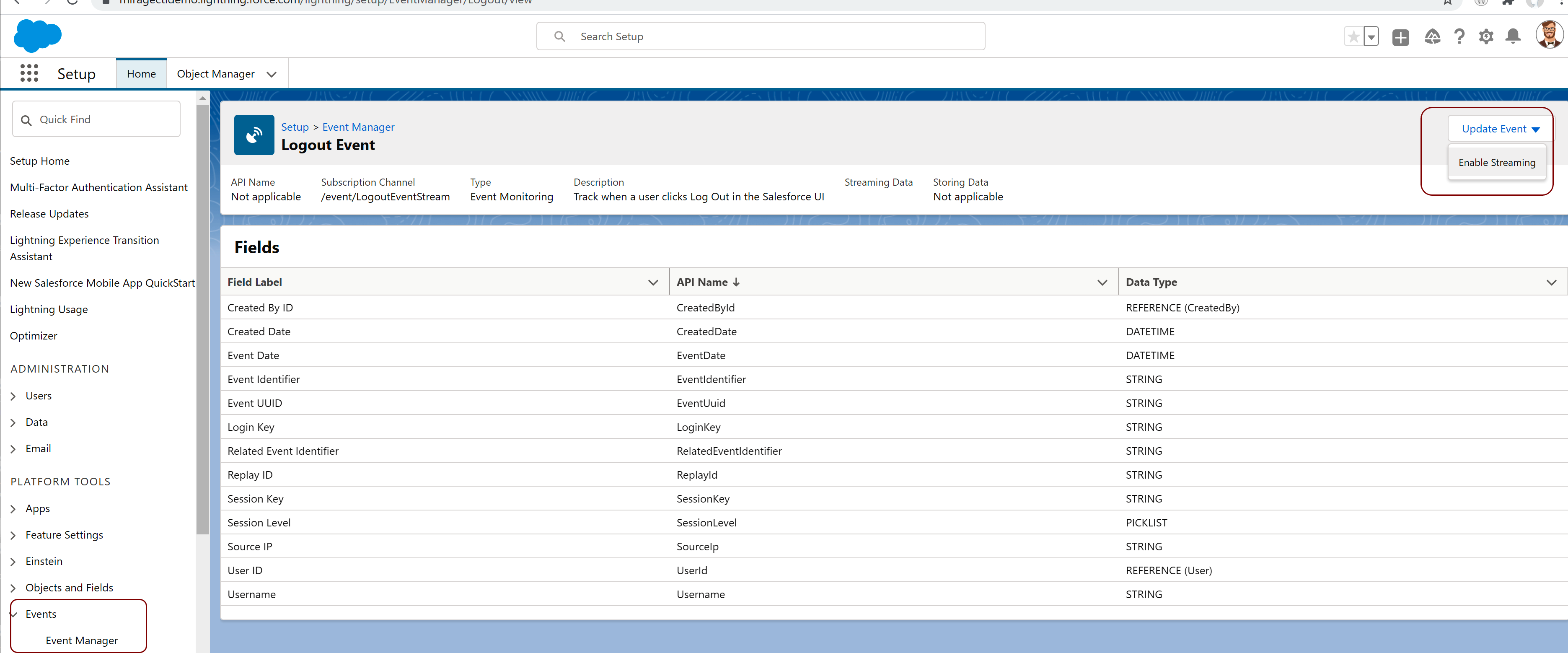 logout-enable streaming-mod
