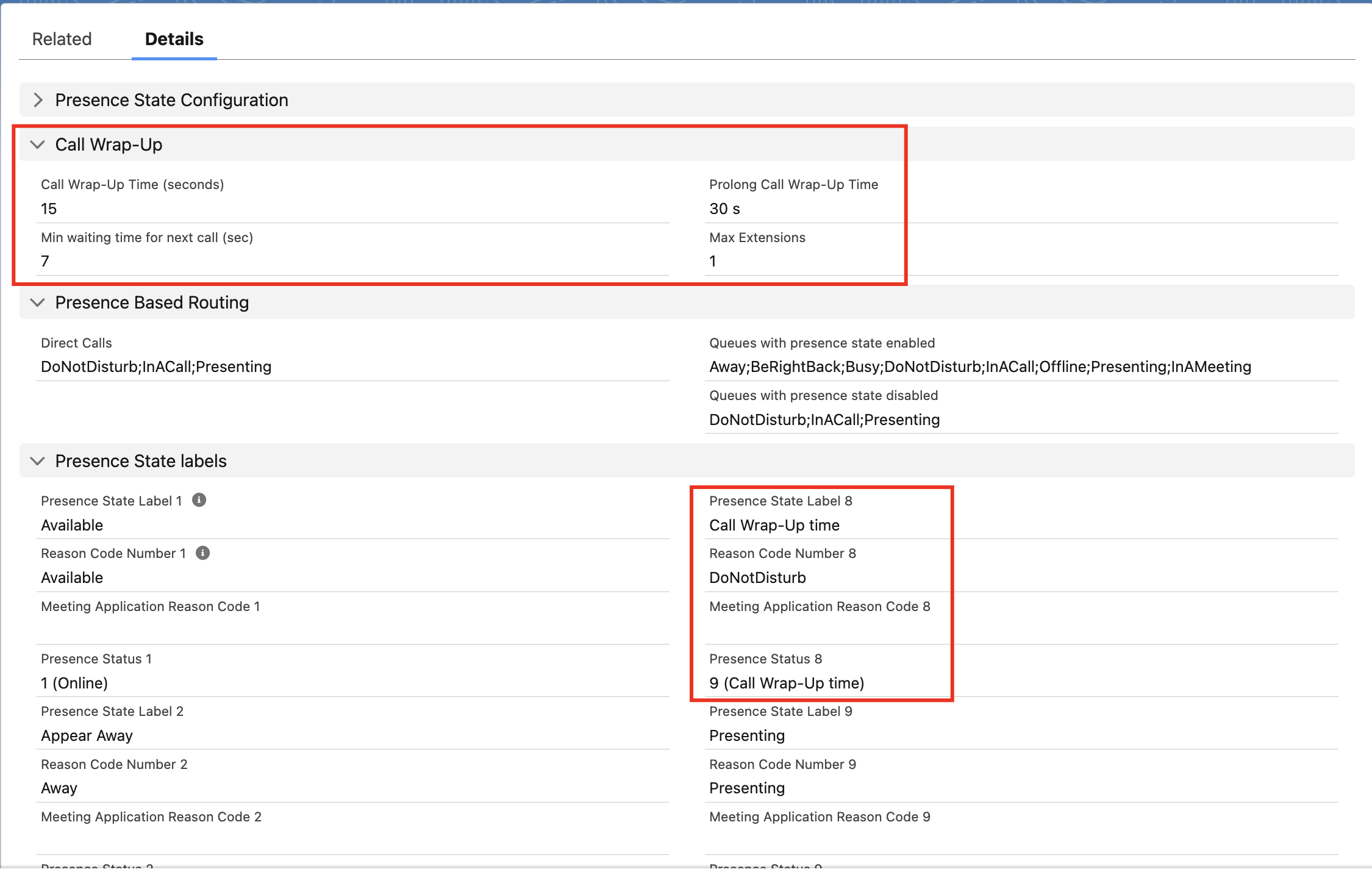 call center configuration-call-wrap-up-time