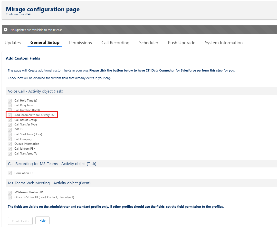 add-incomplate call history tab