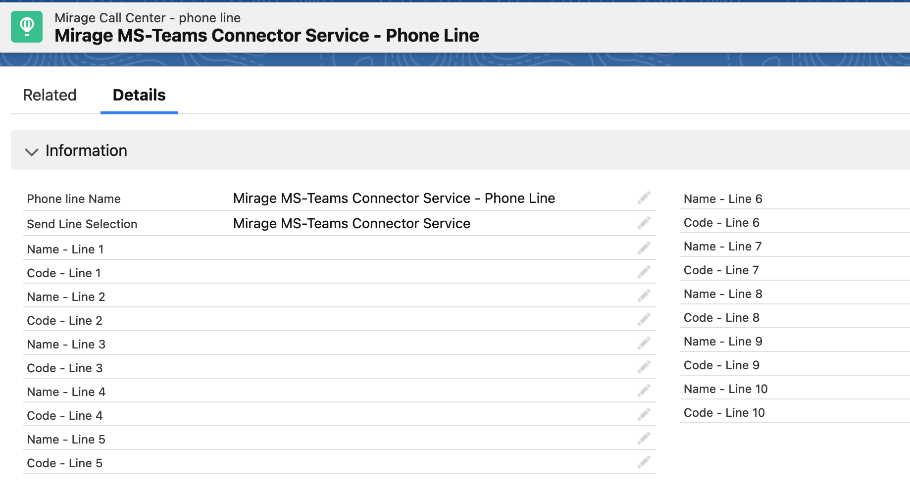 setup-outgoing phone lines