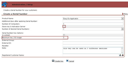 Create Key - change Maximum Key / ID Usage