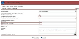 Create Key - change Maximum Key / ID Usage