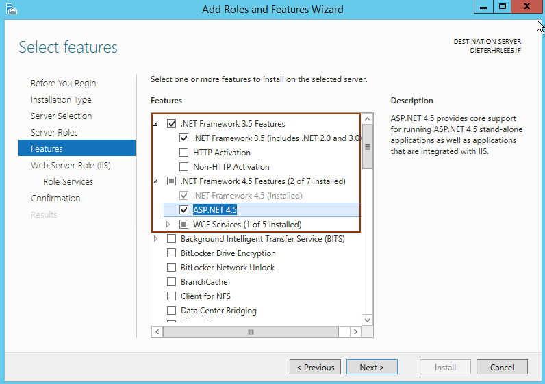 Add .NET and ASP.NET