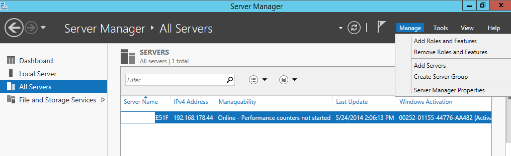Add Roles and Features Add Roles and Features